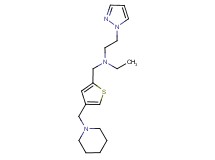 N-ethyl-N-{[4-(piperidin-1-ylmethyl)-2-thienyl]methyl}-2-(1H-pyrazol-1-yl)ethanamine