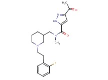3-acetyl-N-({1-[2-(2-fluorophenyl)ethyl]-3-piperidinyl}methyl)-N-methyl-1H-pyrazole-5-carboxamide