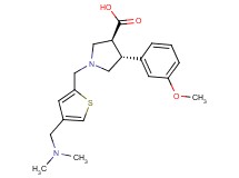 (3S*,4R*)-1-({4-[(dimethylamino)methyl]-2-thienyl}methyl)-4-(3-methoxyphenyl)pyrrolidine-3-carboxylic acid