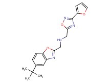1-(5-tert-butyl-1,3-benzoxazol-2-yl)-N-{[3-(2-furyl)-1,2,4-oxadiazol-5-yl]methyl}methanamine