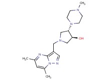(3S*,4S*)-1-[(5,7-dimethylpyrazolo[1,5-a]pyrimidin-3-yl)methyl]-4-(4-methylpiperazin-1-yl)pyrrolidin-3-ol