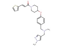 N-methyl-1-(1-methyl-1H-pyrazol-4-yl)-N-[4-({1-[(2E)-3-(2-thienyl)-2-propenoyl]-4-piperidinyl}oxy)benzyl]methanamine