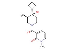3-{[(3R*,4R*)-4-cyclobutyl-4-hydroxy-3-methyl-1-piperidinyl]carbonyl}-1-methyl-2(1H)-pyridinone