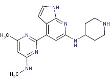 4-[4-methyl-6-(methylamino)pyrimidin-2-yl]-N-piperidin-4-yl-1H-pyrrolo[2,3-b]pyridin-6-amine