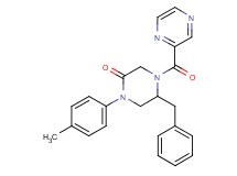5-benzyl-1-(4-methylphenyl)-4-(2-pyrazinylcarbonyl)-2-piperazinone