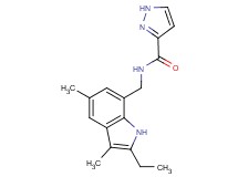 N-[(2-ethyl-3,5-dimethyl-1H-indol-7-yl)methyl]-1H-pyrazole-3-carboxamide
