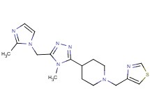 4-{4-methyl-5-[(2-methyl-1H-imidazol-1-yl)methyl]-4H-1,2,4-triazol-3-yl}-1-(1,3-thiazol-4-ylmethyl)piperidine