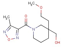{3-(2-methoxyethyl)-1-[(4-methyl-1,2,5-oxadiazol-3-yl)carbonyl]-3-piperidinyl}methanol