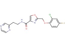 2-[(2-chloro-4-fluorophenoxy)methyl]-N-[2-(2-pyrazinyl)ethyl]-1,3-oxazole-4-carboxamide