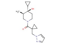(3R*,4R*)-4-cyclopropyl-3-methyl-1-{[1-(1H-pyrazol-1-ylmethyl)cyclopropyl]carbonyl}-4-piperidinol