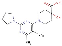 1-(5,6-dimethyl-2-pyrrolidin-1-ylpyrimidin-4-yl)-4-hydroxypiperidine-4-carboxylic acid