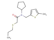 N-cyclopentyl-N-[(5-methyl-2-thienyl)methyl]-2-(propylthio)acetamide