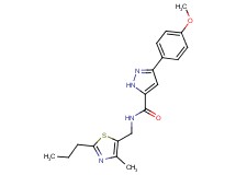 3-(4-methoxyphenyl)-N-[(4-methyl-2-propyl-1,3-thiazol-5-yl)methyl]-1H-pyrazole-5-carboxamide