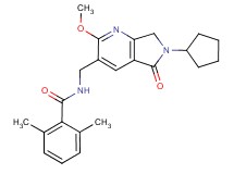 N-[(6-cyclopentyl-2-methoxy-5-oxo-6,7-dihydro-5H-pyrrolo[3,4-b]pyridin-3-yl)methyl]-2,6-dimethylbenzamide