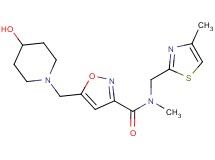 5-[(4-hydroxypiperidin-1-yl)methyl]-N-methyl-N-[(4-methyl-1,3-thiazol-2-yl)methyl]isoxazole-3-carboxamide