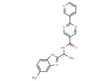 N-[1-(5-methyl-1H-benzimidazol-2-yl)ethyl]-2-(3-pyridinyl)-5-pyrimidinecarboxamide