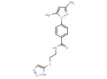 4-(3,5-dimethyl-1H-pyrazol-1-yl)-N-[2-(1H-1,2,3-triazol-5-ylthio)ethyl]benzamide