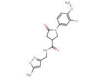 1-(3-chloro-4-methoxyphenyl)-N-[(5-methyl-3-isoxazolyl)methyl]-5-oxo-3-pyrrolidinecarboxamide