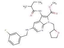 methyl 5-[(3-fluorobenzyl)amino]-3-[(2-methylbutanoyl)amino]-1-(tetrahydro-2-furanylmethyl)-1H-pyrrolo[2,3-b]pyridine-2-carboxylate