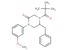 5-benzyl-4-(2,2-dimethylpropanoyl)-1-(3-methoxyphenyl)-2-piperazinone