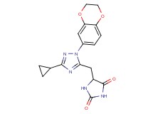 5-{[3-cyclopropyl-1-(2,3-dihydro-1,4-benzodioxin-6-yl)-1H-1,2,4-triazol-5-yl]methyl}imidazolidine-2,4-dione