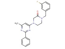 1-(3-fluorobenzyl)-4-(6-methyl-2-phenyl-4-pyrimidinyl)-2-piperazinone