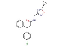 3-(4-chlorophenyl)-N-[(5-cyclopropyl-1,2,4-oxadiazol-3-yl)methyl]-3-phenylpropanamide