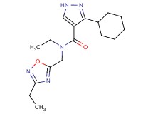 3-cyclohexyl-N-ethyl-N-[(3-ethyl-1,2,4-oxadiazol-5-yl)methyl]-1H-pyrazole-4-carboxamide