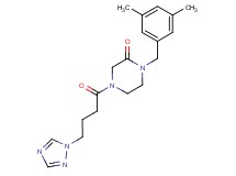 1-(3,5-dimethylbenzyl)-4-[4-(1H-1,2,4-triazol-1-yl)butanoyl]-2-piperazinone