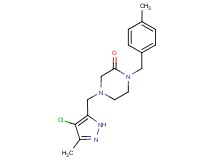 4-[(4-chloro-3-methyl-1H-pyrazol-5-yl)methyl]-1-(4-methylbenzyl)piperazin-2-one