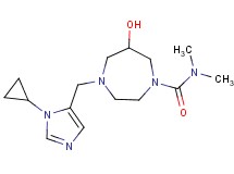 4-[(1-cyclopropyl-1H-imidazol-5-yl)methyl]-6-hydroxy-N,N-dimethyl-1,4-diazepane-1-carboxamide