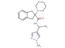 N-[1-(1-methyl-1H-pyrazol-4-yl)ethyl]-2-(1-piperidinyl)-2-indanecarboxamide
