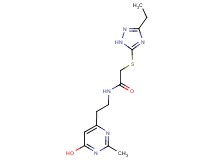 2-[(3-ethyl-1H-1,2,4-triazol-5-yl)thio]-N-[2-(6-hydroxy-2-methylpyrimidin-4-yl)ethyl]acetamide