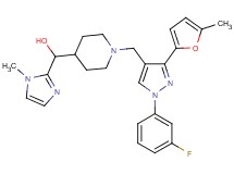 (1-{[1-(3-fluorophenyl)-3-(5-methyl-2-furyl)-1H-pyrazol-4-yl]methyl}-4-piperidinyl)(1-methyl-1H-imidazol-2-yl)methanol