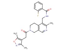 N-({7-[(3,5-dimethyl-4-isoxazolyl)acetyl]-3-methyl-5,6,7,8-tetrahydro-2,7-naphthyridin-4-yl}methyl)-2-fluorobenzamide