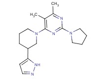 4,5-dimethyl-6-[3-(1H-pyrazol-5-yl)piperidin-1-yl]-2-pyrrolidin-1-ylpyrimidine
