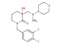 1-(3,4-difluorobenzyl)-3-hydroxy-3-{[methyl(tetrahydro-2H-pyran-4-yl)amino]methyl}-2-piperidinone