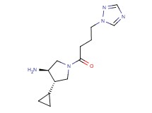 (3R*,4S*)-4-cyclopropyl-1-[4-(1H-1,2,4-triazol-1-yl)butanoyl]pyrrolidin-3-amine