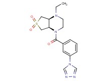 (4aR*,7aS*)-1-ethyl-4-[3-(4H-1,2,4-triazol-4-yl)benzoyl]octahydrothieno[3,4-b]pyrazine 6,6-dioxide