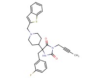 5-[1-(1-benzothien-2-ylmethyl)-4-piperidinyl]-3-(2-butyn-1-yl)-5-(3-fluorobenzyl)-2,4-imidazolidinedione