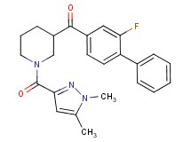 {1-[(1,5-dimethyl-1H-pyrazol-3-yl)carbonyl]-3-piperidinyl}(2-fluoro-4-biphenylyl)methanone