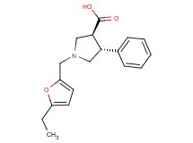 (3S*,4R*)-1-[(5-ethyl-2-furyl)methyl]-4-phenylpyrrolidine-3-carboxylic acid