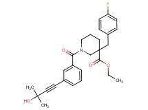 ethyl 3-(4-fluorobenzyl)-1-[3-(3-hydroxy-3-methyl-1-butyn-1-yl)benzoyl]-3-piperidinecarboxylate