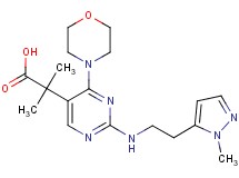2-methyl-2-(2-{[2-(1-methyl-1H-pyrazol-5-yl)ethyl]amino}-4-morpholin-4-ylpyrimidin-5-yl)propanoic acid