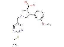 (3S*,4R*)-1-{[2-(ethylthio)pyrimidin-5-yl]methyl}-4-(3-methoxyphenyl)pyrrolidine-3-carboxylic acid