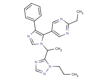 2-ethyl-5-{4-phenyl-1-[1-(1-propyl-1H-1,2,4-triazol-5-yl)ethyl]-1H-imidazol-5-yl}pyrimidine