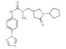 N-[(1-cyclopentyl-5-oxopyrrolidin-3-yl)methyl]-N-methyl-N'-[4-(1H-1,2,4-triazol-1-yl)phenyl]urea