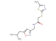 N-[(5-isobutylisoxazol-3-yl)methyl]-2-[(5-methyl-1,3,4-thiadiazol-2-yl)thio]acetamide