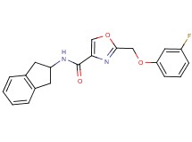 N-(2,3-dihydro-1H-inden-2-yl)-2-[(3-fluorophenoxy)methyl]-1,3-oxazole-4-carboxamide