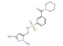 N-[(1,3-dimethyl-1H-pyrazol-5-yl)methyl]-3-(morpholin-4-ylcarbonyl)benzenesulfonamide